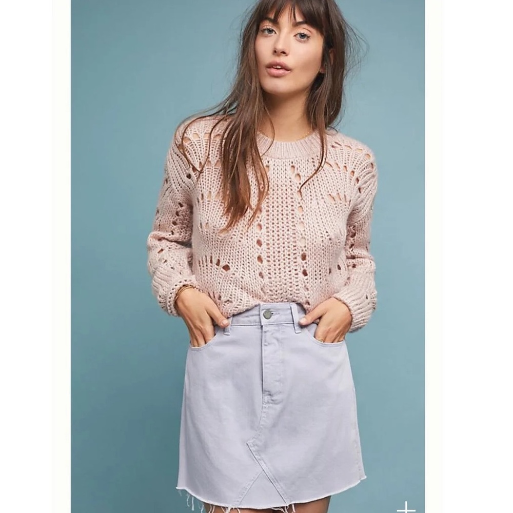 Paige Light Purple Denim Mini Skirt